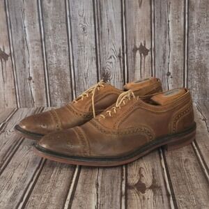 11 D Allen Edmonds Strandmok Brown Leather Dainite Soles Cap Toe Oxford Shoes